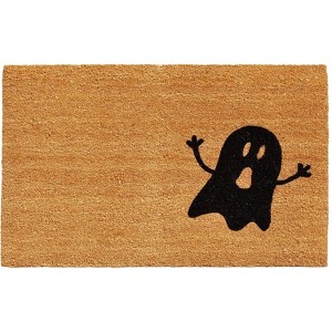 HomeRoots 17" X 29" Natural And Brown Halloween Halloween Outdoor Coir Door Mat - 1 of 4