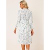 INSPIRE CHIC Women's Floral Print Long Sleeve Back Tie Flowy Midi Boho Dress - 4 of 4
