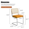FONTOI Dining Chairs Set of 2, Rattan Side Accent Chairs with Chrome Legs, Upholstered Dining Chairs for Kitchen, Orange, 17.5"*33.1"*20.9" - 3 of 4