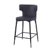 TiramisuBest Set of 2,28" Counter Bar Stools, Modern PU Leather Upholstered Chairs with Metal Frame & Footrest for Kitchen Island & Dining(Black) - 4 of 4