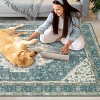 Traditional Washable Area Rug - Vintage Medallion Print Carpet with Non-Slip Rubber Backing,  Dining Room, Bedroom Living Room - 4 of 4