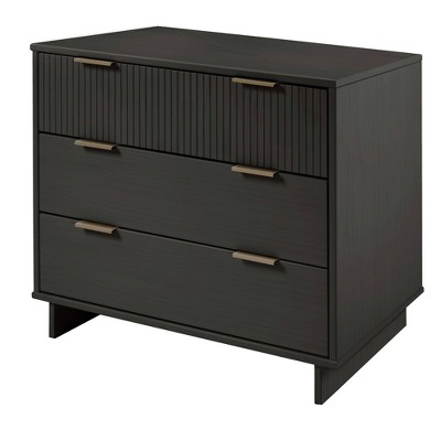 Granville Dark Grey Modern 3-Drawer Dresser with Soft Close