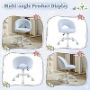 VINGLI 360°Swivel Small Vanity Chair with Wheels for Girls, Cute Adjustable Height Armless Office Desk Chair for Small Space, Blue - 4 of 4