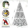 Hykolity 4.5'/6' Artificial Snow Christmas Tree with Warm White LED Lights, Easy Assembly with Metal Stand and Hinged Branches - 2 of 4