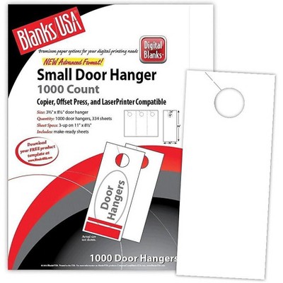 Blanke 3.67 x 8 1/2 80 lbs. Digital Gloss Cover Door Hanger White 334/Pack LDH310FLWH