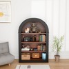 ORRD 4-Shelf Arched Black Bookcase, 45.66" Tall Wood Display Bookshelf with Open Storage for Living Room, Bedroom, or Home Office - 2 of 4