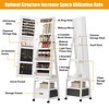 WhizMax 360° Swivel Jewelry Cabinet with LED Lights, Rotatable Full Length Mirror, Lockable Standing Jewelry Storage with Drawer and Wheels - 3 of 4