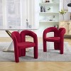 KTMBDW Modern Accent Chair Set of 2, Upholstered Barrel Chairs, Comfy Side Arm Chairs with 3 Legs for Living Room, Bedroom, Reading - 2 of 4