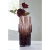 Signature Design by Ashley Dorlow Dark Mauve Glass Decorative Vase Set of 2 - Large 13" Indoor/Outdoor Fluted Statement Pieces - 2 of 4