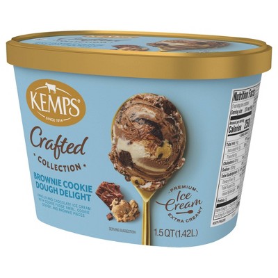 Kemps Crafted Collection Brownie Cookie Dough Delight Ice Cream - 1.5qt
