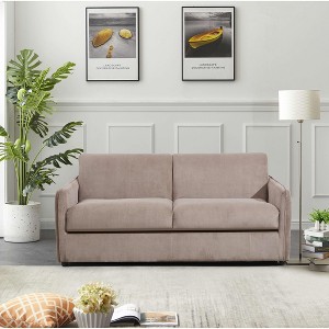 Reversible High-end Sleeper Sofa With Memory Foam Mattress Couch Bed - 1 of 4