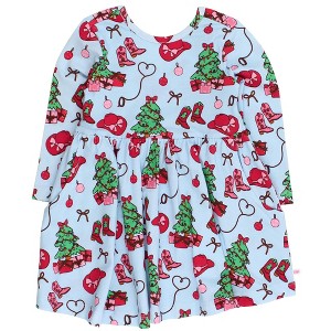Rufflebutts Toddler Girls Long Sleeve Twirl Dress - 1 of 4