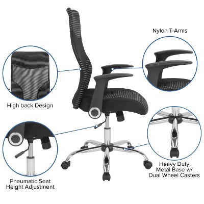 Milford High Back Black and White Mesh Executive Office Chair