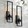 Possini Euro Design Reed 21" High Modern Outdoor Wall Light Fixture Mount Porch House Exterior Set of 2 Weatherproof Sand Black Clear Glass Shade - 2 of 4