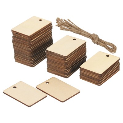 Unique Bargains Blank Hanging Ornaments DIY Craft Unfinished Craft Wood Slices 2x1.3 Inch