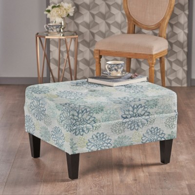 Classic Upholstered Ottoman with Cushioned Top,Velvet Ottoman,Ottoman Bench,Comfortable Living Room Furniture-Maison Boucle