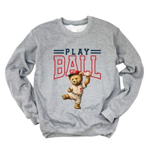 Simply Sage Market Play Ball Baseball Bear Sweatshirt - 1 of 4