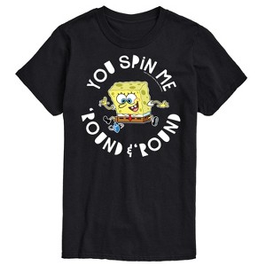 Men's SpongeBob SquarePants You Spin Me Round And Round Hanukkah Short Sleeve Graphic T-Shirt - Black - X-Large - 1 of 4