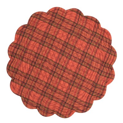 C&F Home Remington Plaid Round Reversible Thanksgiving Placemat Set of 6