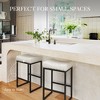 Arceso Counter Height Bar Stools, 24" Square SaddleBarstools Set of 2, Modern Backless FauxLeather Counter Stool for Kitchen lsland Counter, Home Bar - 4 of 4