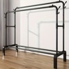 Rbied 1 Piece Durable Metal Coat Rack, Bedroom and Bathroom Storage Rack, Multipurpose Clothes Hanging Rack or Double Rod, Clothes Drying Rack - 2 of 4