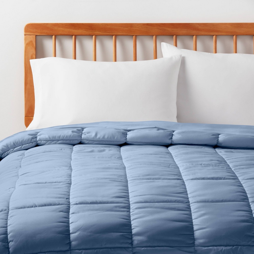 Twin/Twin Extra Long Box Stitch Puffer Comforter Light Blue - Room Essentials&trade;
