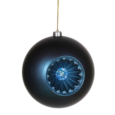 Vickerman 8" Matte Retro Reflector Shatterproof Christmas Ball Ornament - Blue