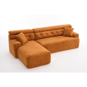 TiramisuBest LY-003 Beige White Deep Seat Compression Sofa 3 Seater with Beige for sofa - 1 of 4