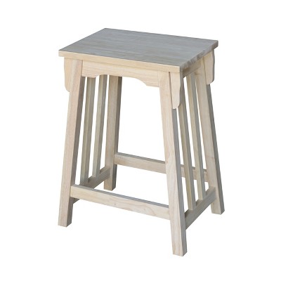 24" Mission Counter Height Barstool Unfinished - International Concepts