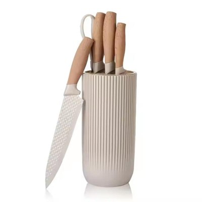 Attop 6-Piece German Stainless Steel Knife Set - Modern Air Flow Block with Non-Stick Diamond Blades