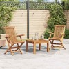 vidaXL Folding Patio Chairs with Armrests Set of 2, Outdoor Wooden Seats for Garden, Solid Teak Wood - 2 of 4