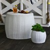 Handwoven Resin Barrel Side Table - 2 of 4