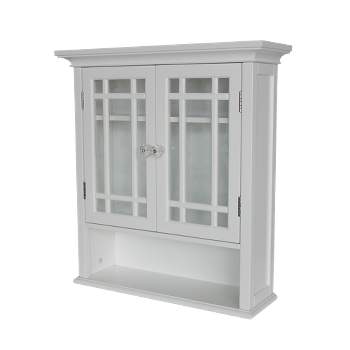 Neal Wall Cabinet with 2 Doors White - Elegant Home Fashions