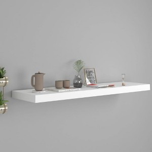 Wall Shelf White Honeycomb MDF 35.4 x 9.3 x 1.5 in Wall mounting - 1 of 4