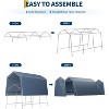 Acekool 7x15 FT Outdoor Storage Shed with Roll-Up Zipper Doors, Ventilated Mesh Windows, Heavy Duty Waterproof Tarp for Bikes & Tools - 3 of 4