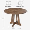 Round Dining Table for 4, 47 Inch Wooden Kitchen Table with Sturty Legs, Dining Room Table, Circle Table, Brown Dinner Table - 2 of 4