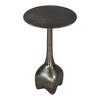 HomeRoots 22" Charcoal Aluminum Round Pedestal End Table - 4 of 4