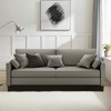 MAYEERTY 78" Light Grey Faux Leather Sofa with Padded Cushions for Living Room, Ergonomic & Easy to Clean - 3 of 4