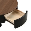 NicBex Nesting Coffee Table Set of 2,Plastic Side Table with Storage Drawer,Modern Round Coffee Tables for Living Room,Bedroom,28"&20" - 4 of 4