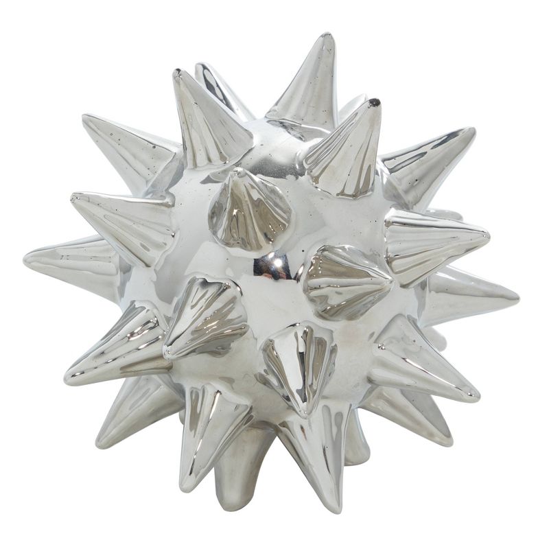 Set of 3 Modern Ceramic Spiked Star Figurine Silver - Olivia &#38; May, 5 of 9
