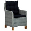 vidaXL Patio Chairs 2 pcs Set with Cushions - Outdoor Furniture Seating, Light Gray Poly Rattan - 2 of 4