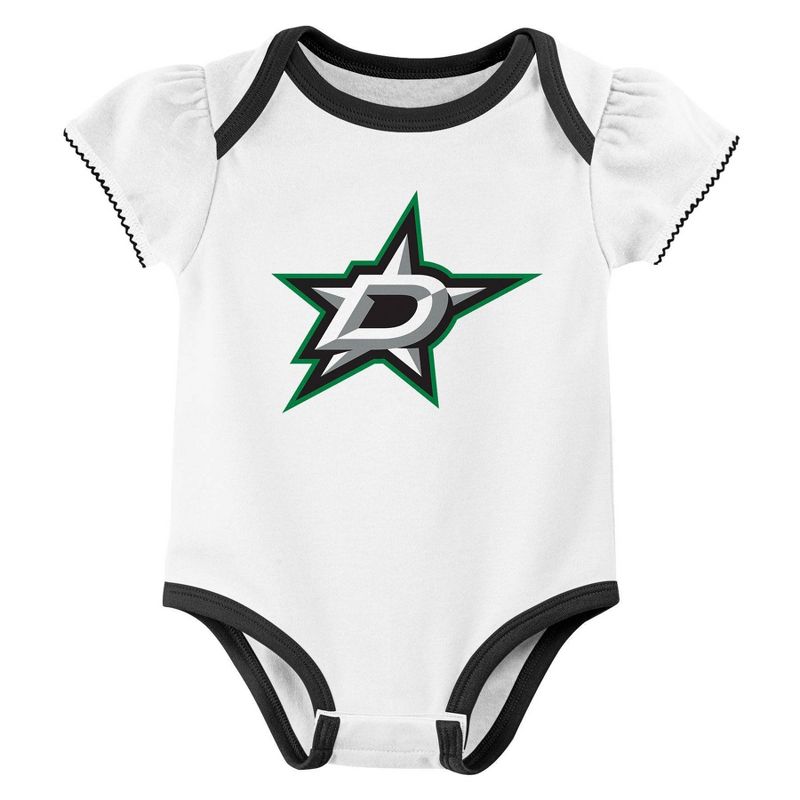 NHL Dallas Stars Infant Girls&#39; 3pk Bodysuit, 2 of 5