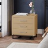3 Drawer Cabinet, Dresser For Bedroom With 3 Drawers, Silver Handle, Wood Night Stand, Sideboard Cabinet For Hallway Entrance Living Room - 3 of 4