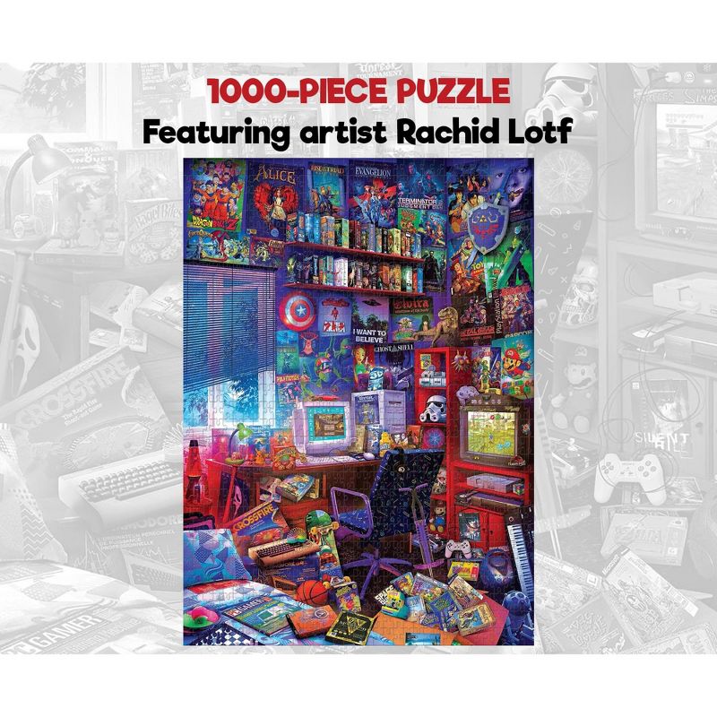 Toynk '80s Game Room Pop Culture 1000 Piece Jigsaw Puzzle By Rachid Lotf, 3 of 8