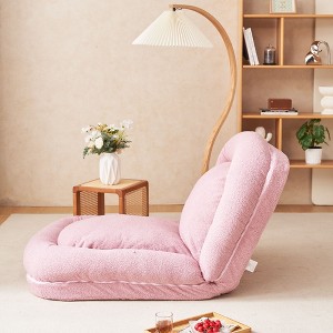 NicBex Modern Adjustable Lazy Sofa Chair, Comfy Trifold Sofa Bed for Bedroom, Living Room to Read, Watch TV, Pink - 1 of 4