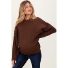 Pinkblush Brown Cable Knit Sleeve Round Neck Sweater - 2 of 4