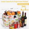 Tirrinia Large Insulated Picnic Basket, 34L Water Resistant & Leakproof Collapsible Portable Cooler Basket Set, with Free Foldable Grocery Bag - 2 of 4