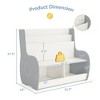 3-in-1 Kids Bookshelf and Toy Storage Organizer with Bench, Toddler Bookshelf and Bookcase with Reading Nook and 2 Storage Cabinets,Grey Elephant - 2 of 4
