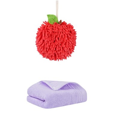 REGALWOVEN Solid Soft Absorbent Hand Towels for Bathroom Kitchen 14" x 30"/6" x 6" 2 Pcs