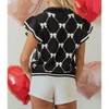 Women's Tisha Bow Print Zip Up Sweater - Little Daisy Closet - 2 of 4